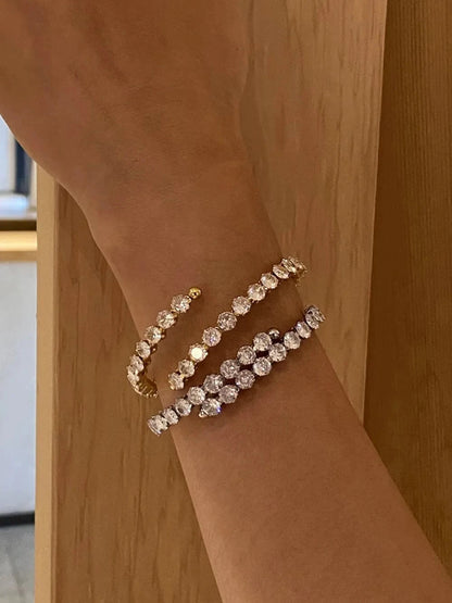 Stainless Steel Inlaid Zircon Bracelet - Fashorio