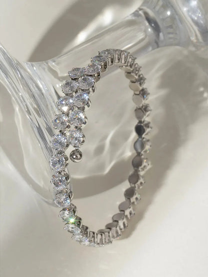Stainless Steel Inlaid Zircon Bracelet - Fashorio