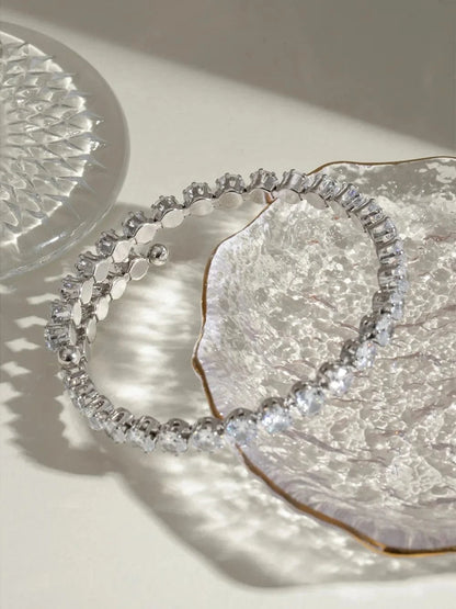 Stainless Steel Inlaid Zircon Bracelet - Fashorio
