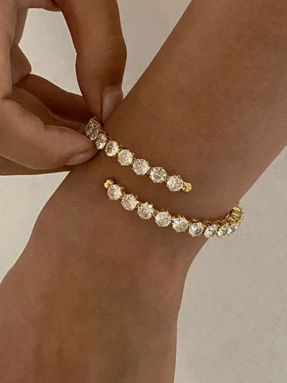 Stainless Steel Inlaid Zircon Bracelet - Fashorio