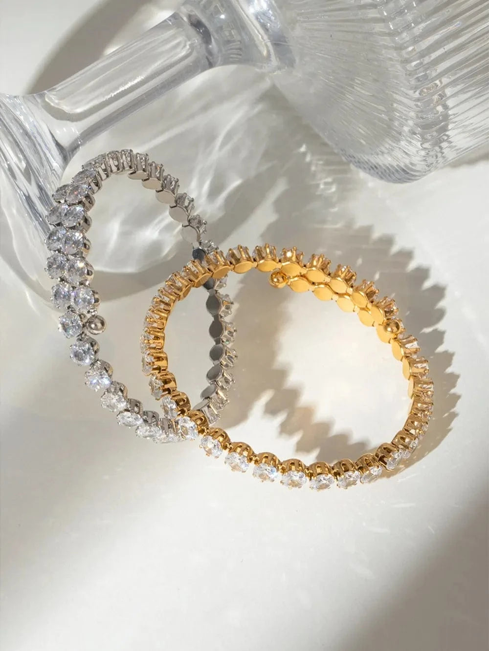 Fashorio Stainless Steel Inlaid Zircon Bracelet