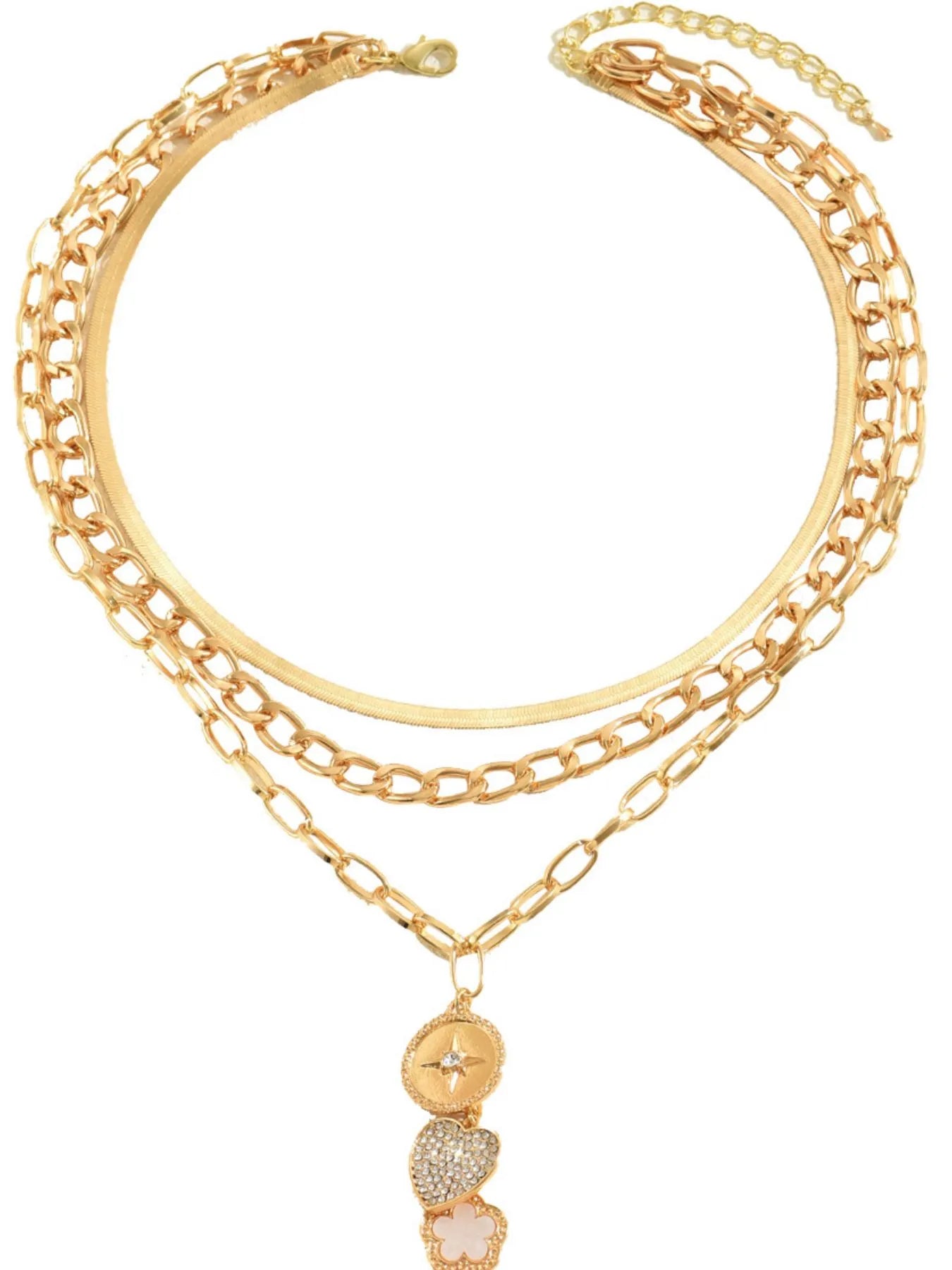 Fashorio Stainless Steel Layered Necklace