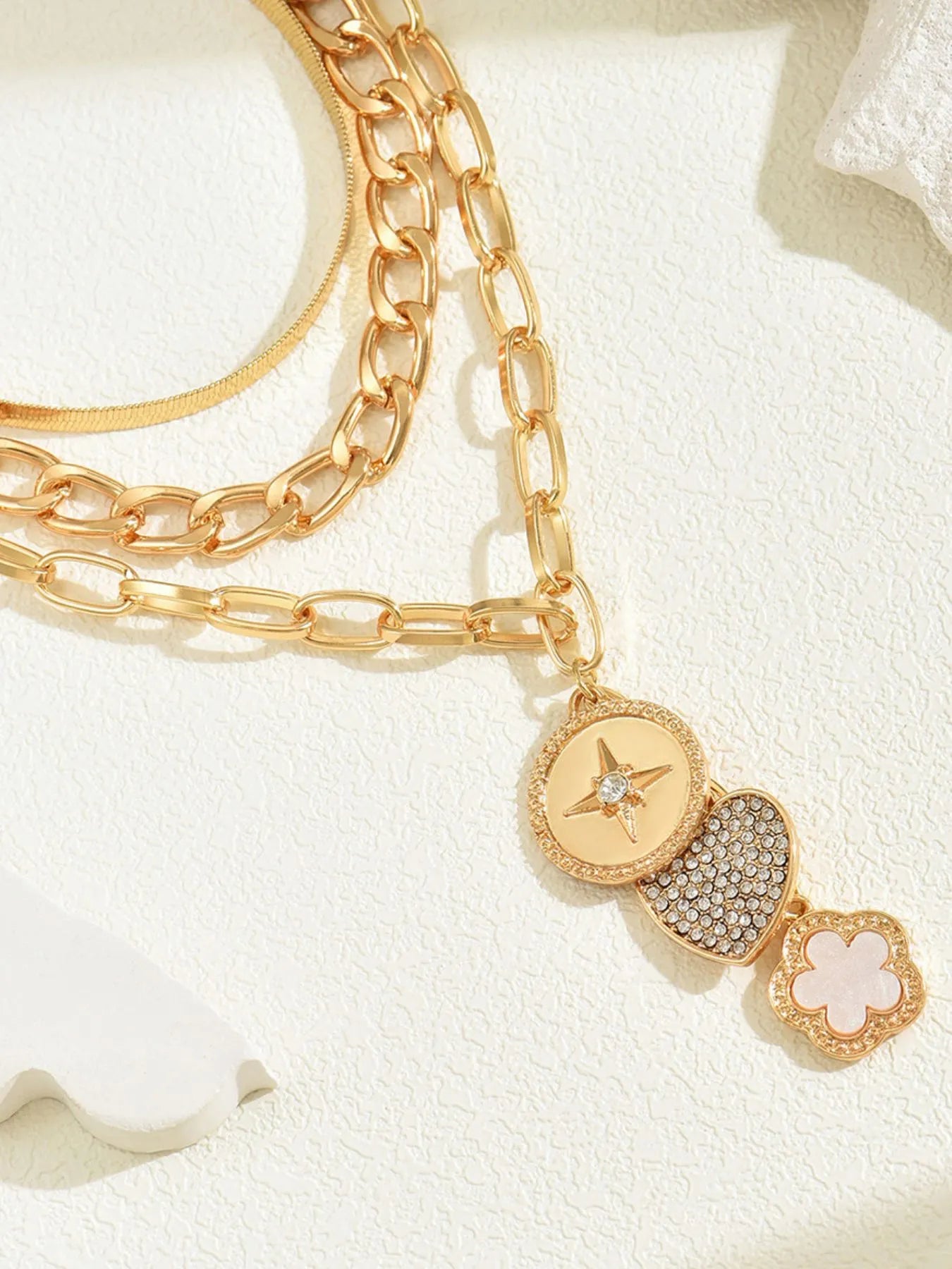 Fashorio Stainless Steel Layered Necklace