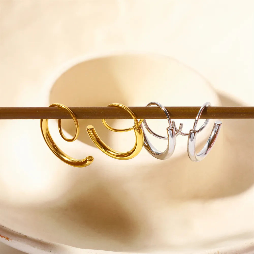 Fashorio Stainless Steel Spiral Earrings