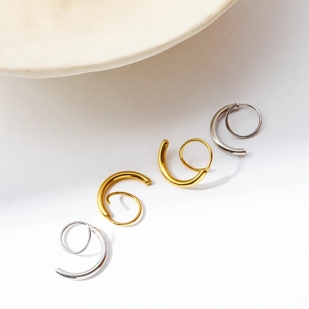 Fashorio Stainless Steel Spiral Earrings
