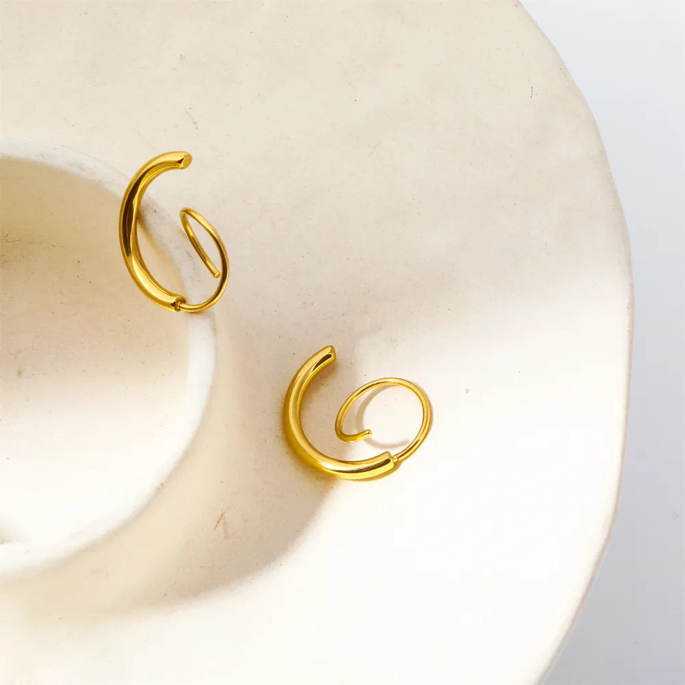Fashorio Stainless Steel Spiral Earrings