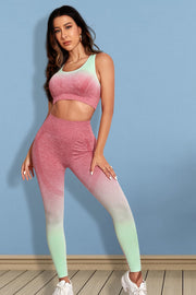 Fashorio Strawberry / XS Gradient Sports Tank and Leggings Set