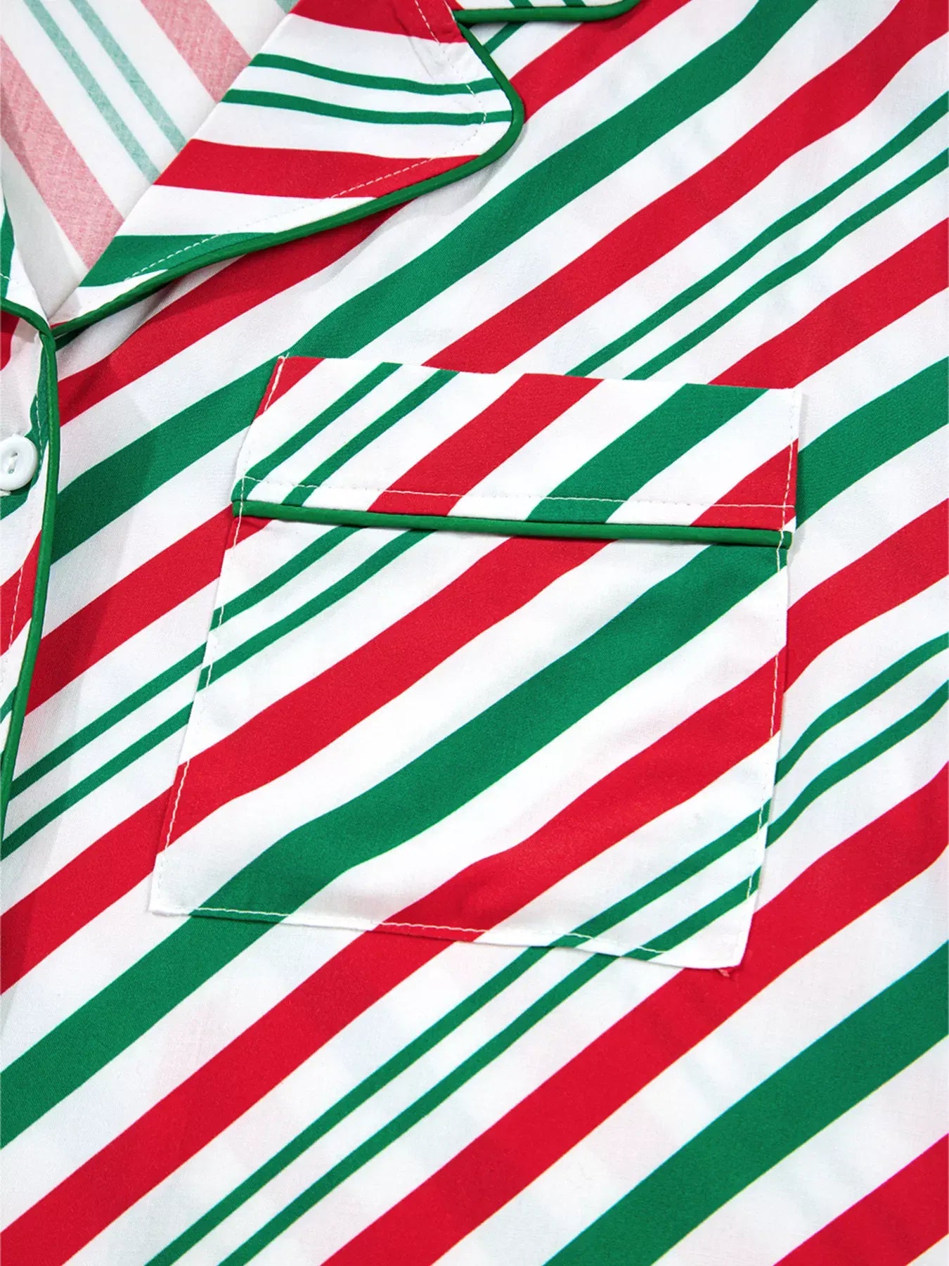 Fashorio Stripe Contrast Velvet Ribbon Knot Christmas 2pcs Pajama Set