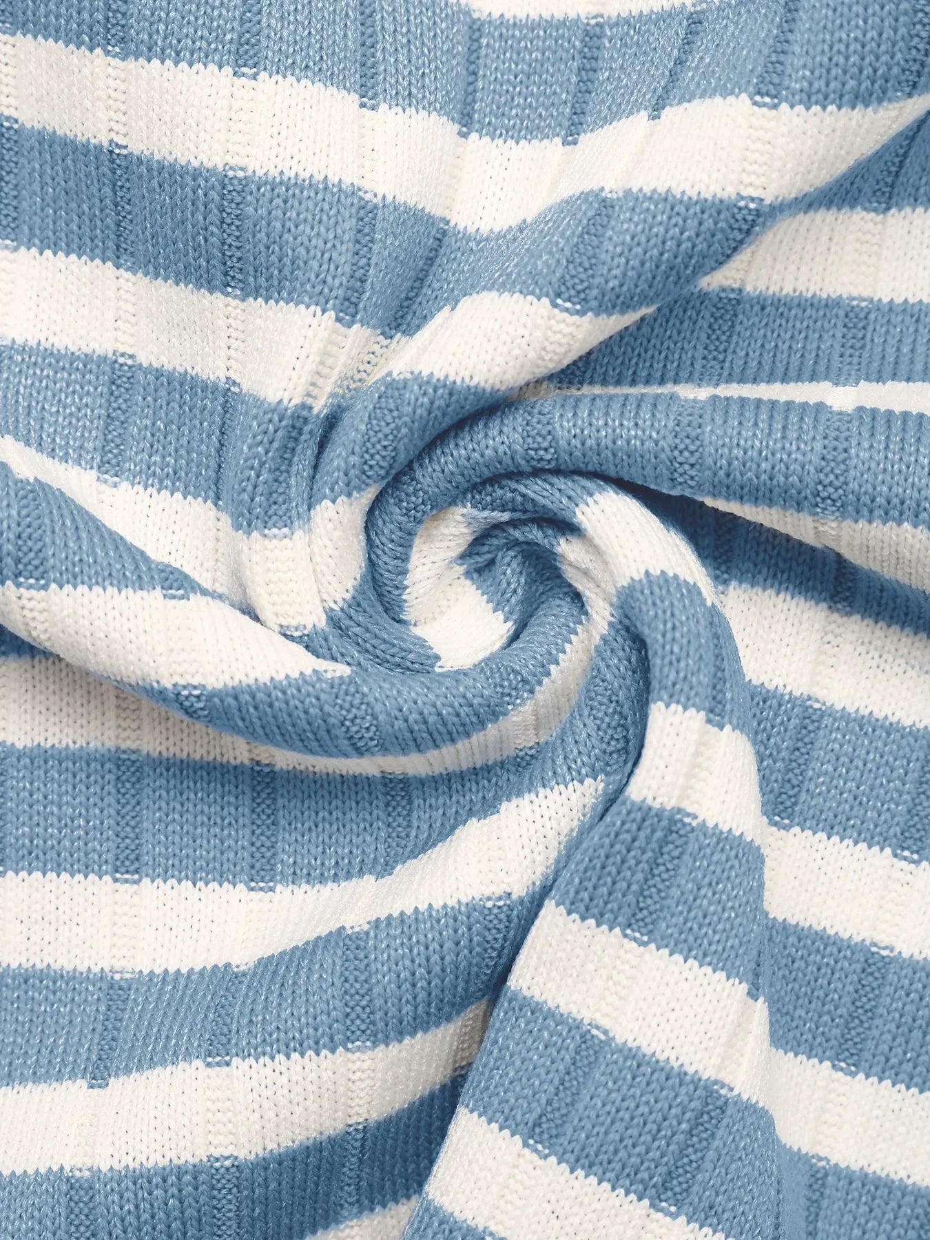 Fashorio Striped Square Neck Long Sleeve Top and Pants Lounge Set