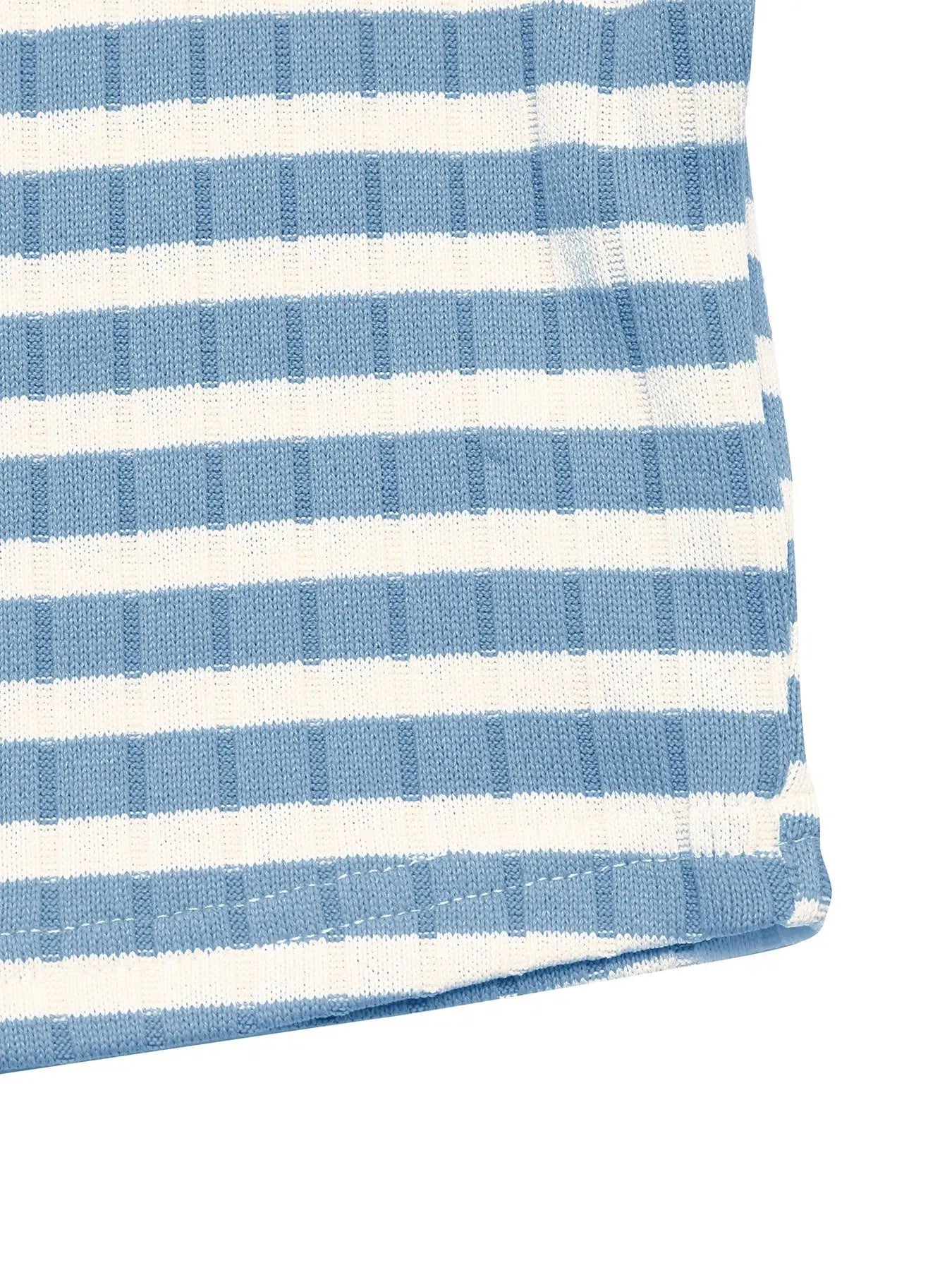 Fashorio Striped Square Neck Long Sleeve Top and Pants Lounge Set