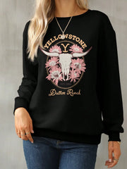 Fashorio style 1 / S Graphic Round Neck Long Sleeve Sweatshirt
