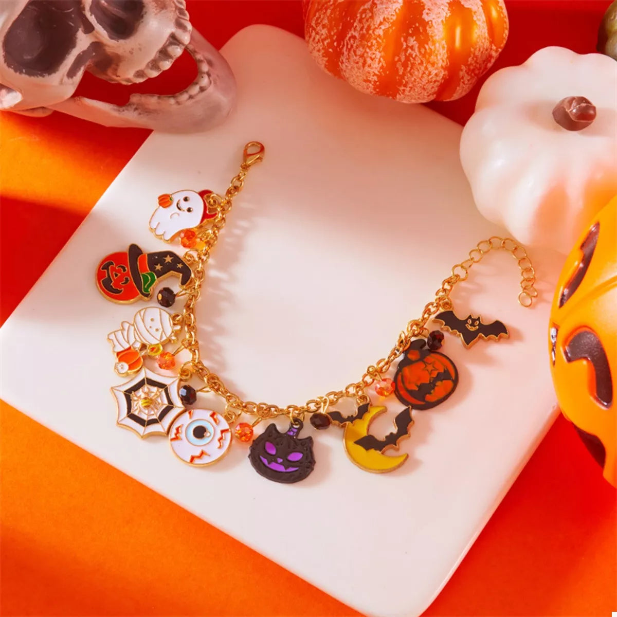 Fashorio Style A / One Size 18K Gold-Plated Halloween Charm Bracelet
