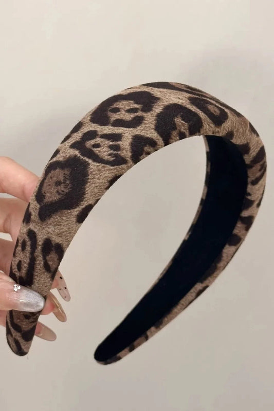 Leopard Polyester Wide Headband Style A One Size - Fashorio