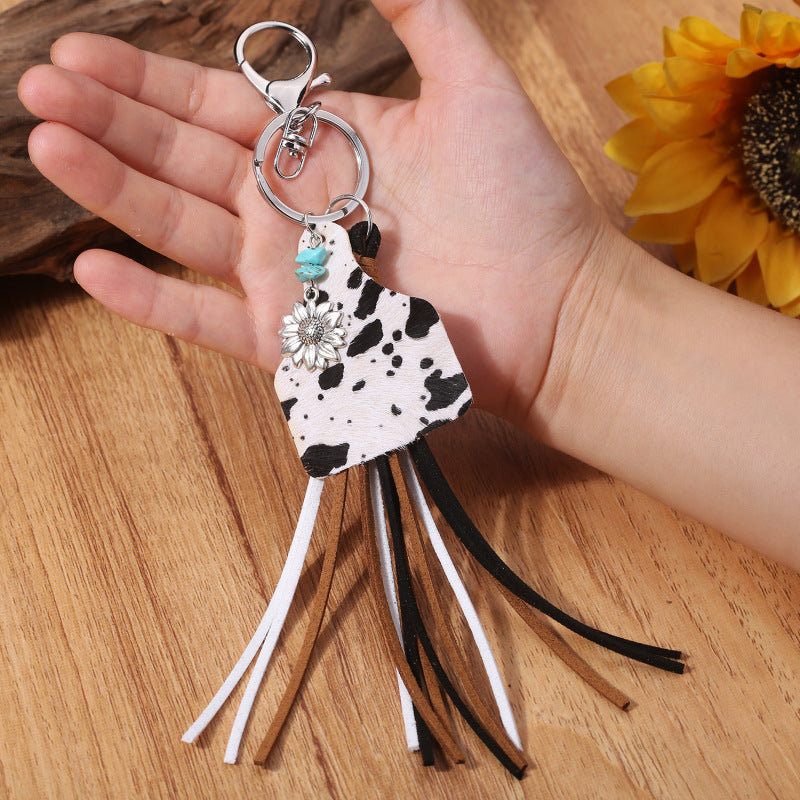 Fashorio Style A / One Size Turquoise Fringe Detail Key Chain