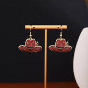 Fashorio Style A / onesize Cowboy Hat & Bottle Dangle Earrings