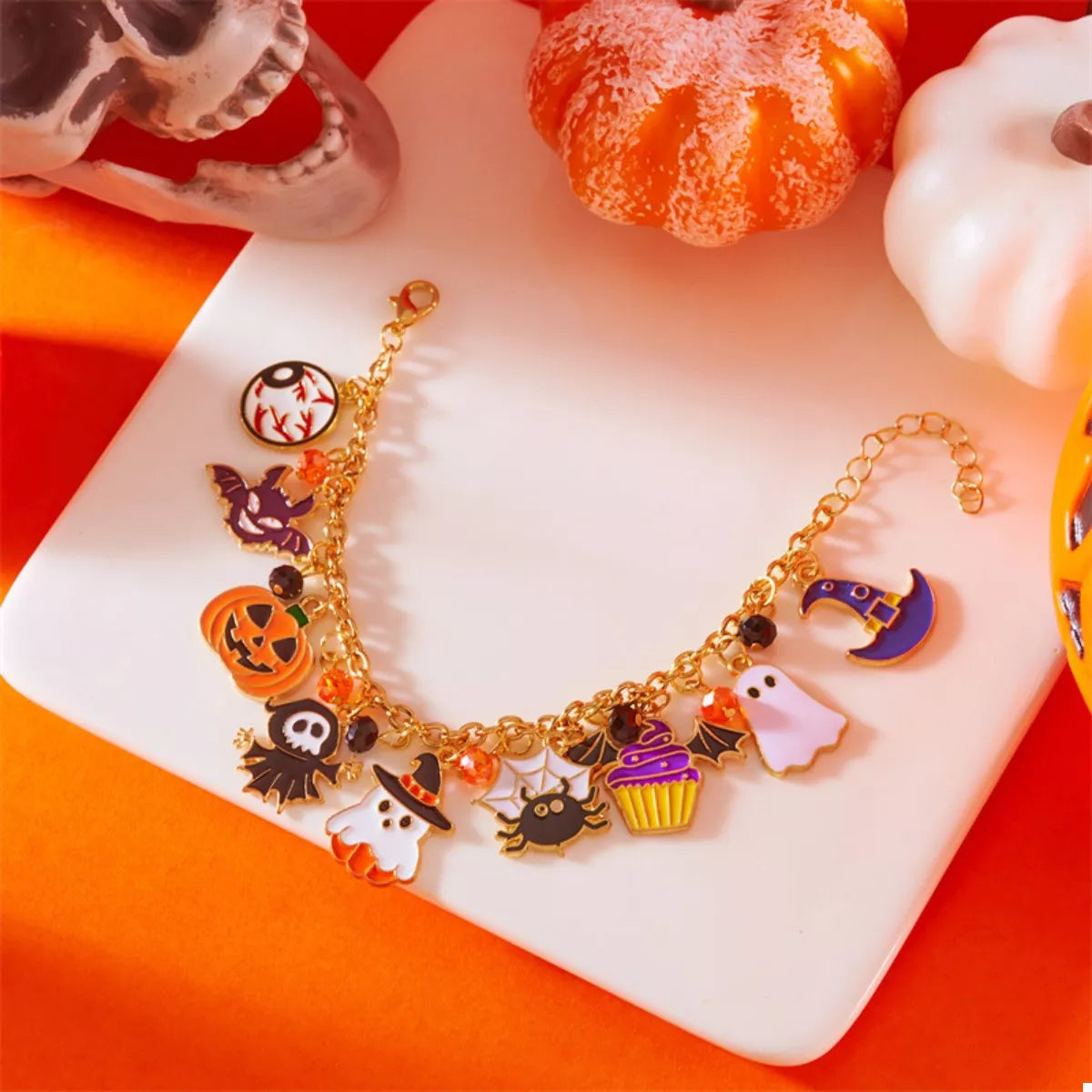 Fashorio Style B / One Size 18K Gold-Plated Halloween Charm Bracelet