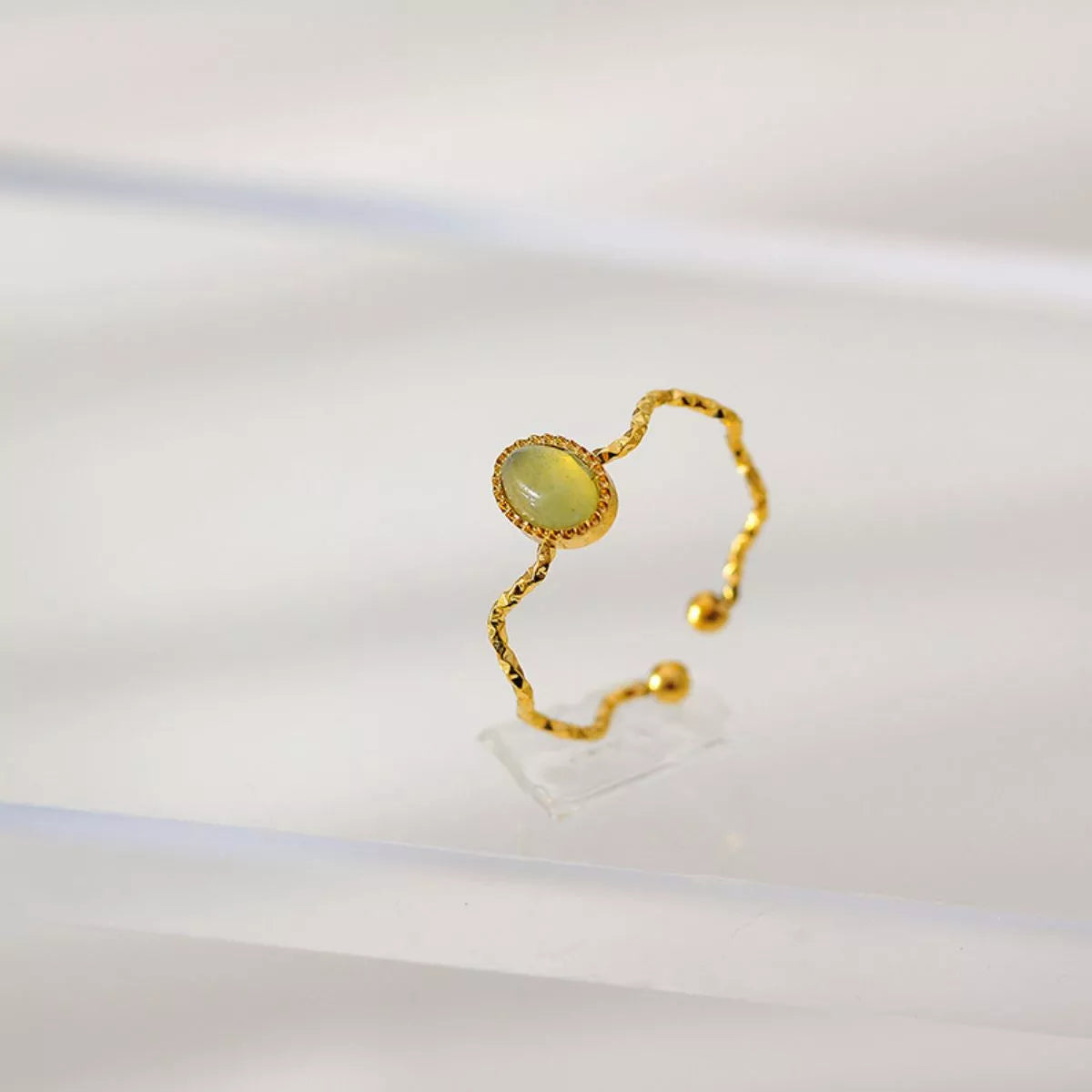 Fashorio Style B / One Size 18K Gold-Plated Wave Open Ring