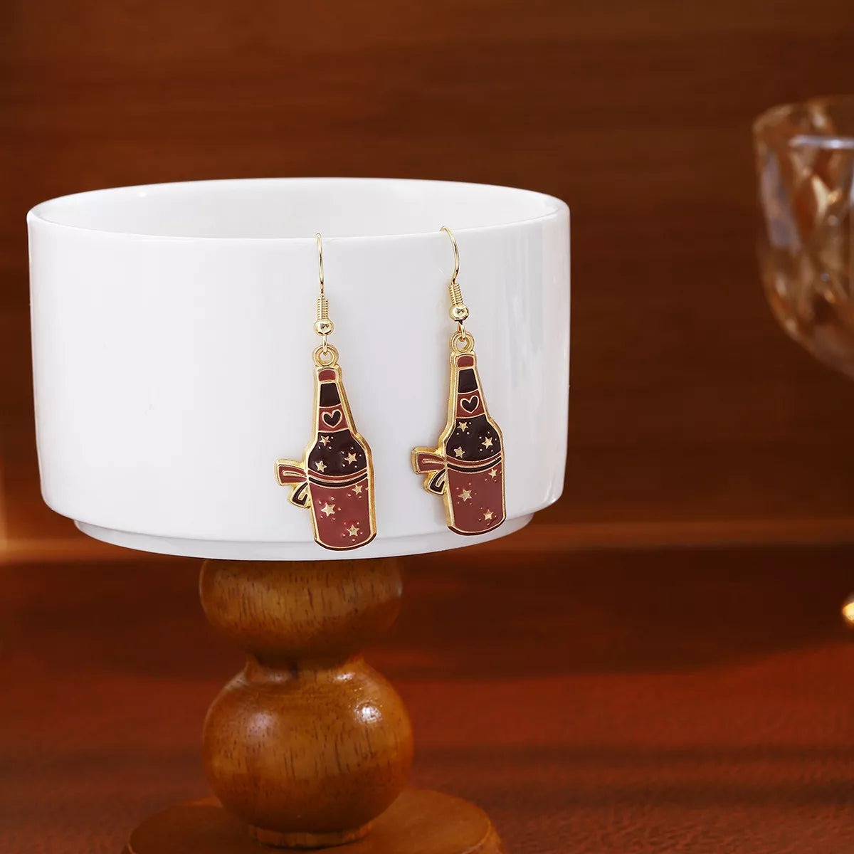 Fashorio Style B / onesize Cowboy Hat & Bottle Dangle Earrings