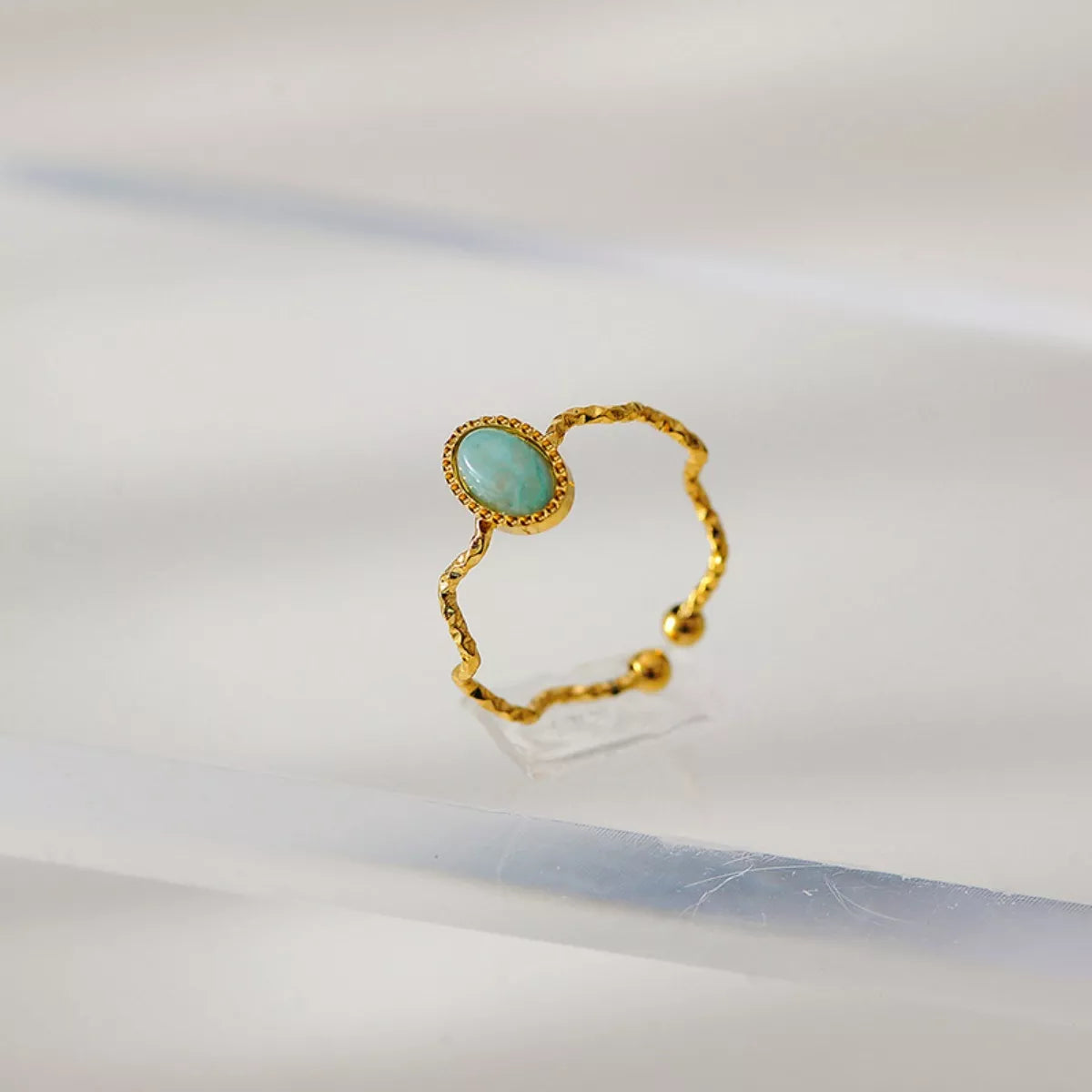 Fashorio Style C / One Size 18K Gold-Plated Wave Open Ring