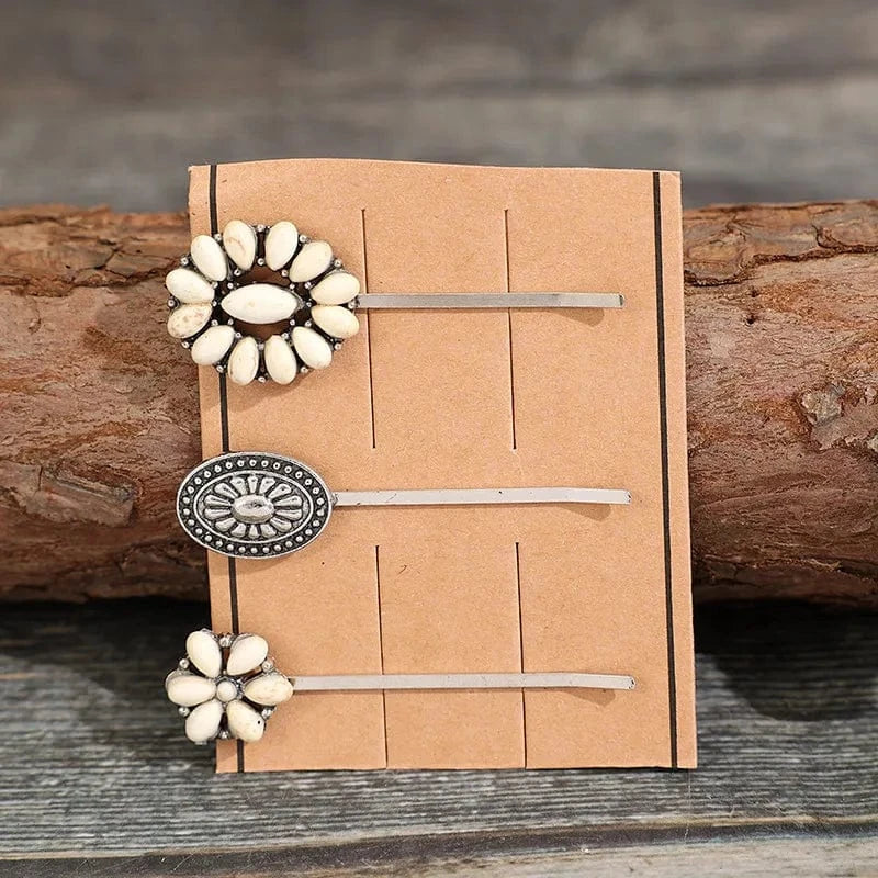 Fashorio Style D / One Size 3 PCS/Set Artificial Turquoise Hair Pins