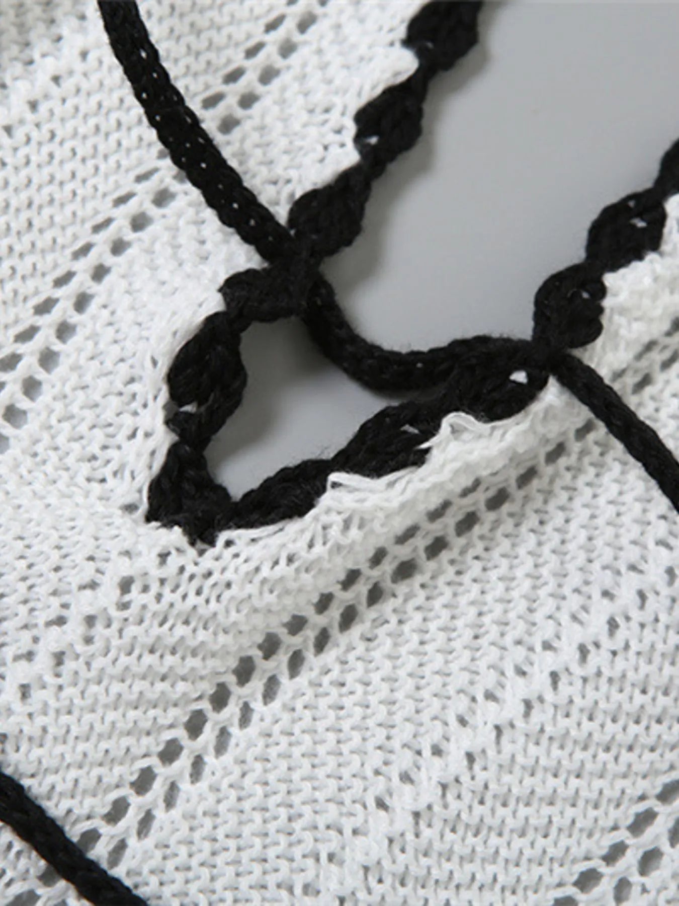 Fashorio Sweater Dresses Openwork Halter Neck Maxi Sweater Dress