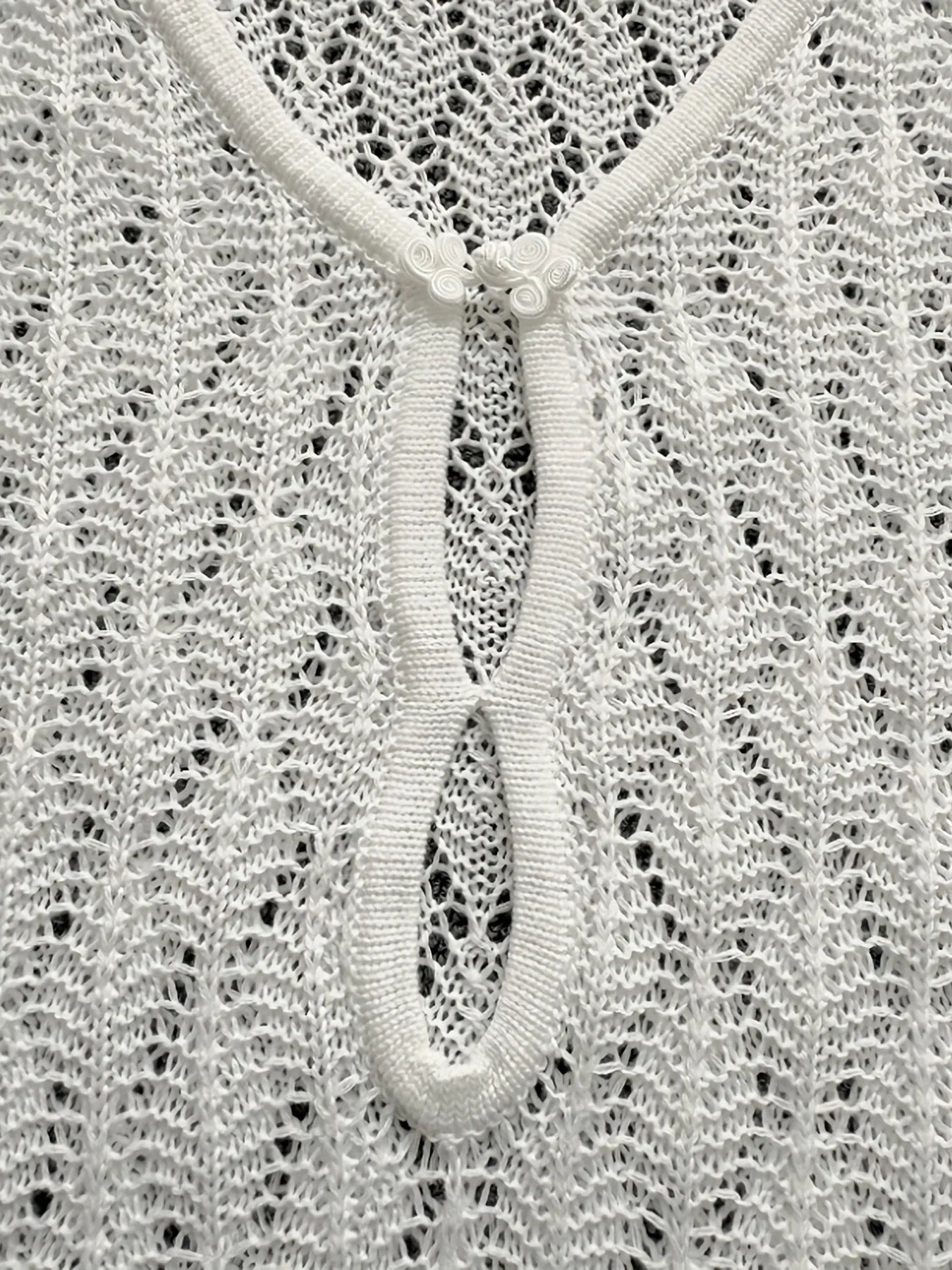 Fashorio Sweater Dresses Openwork Long Sleeve Knit Dress