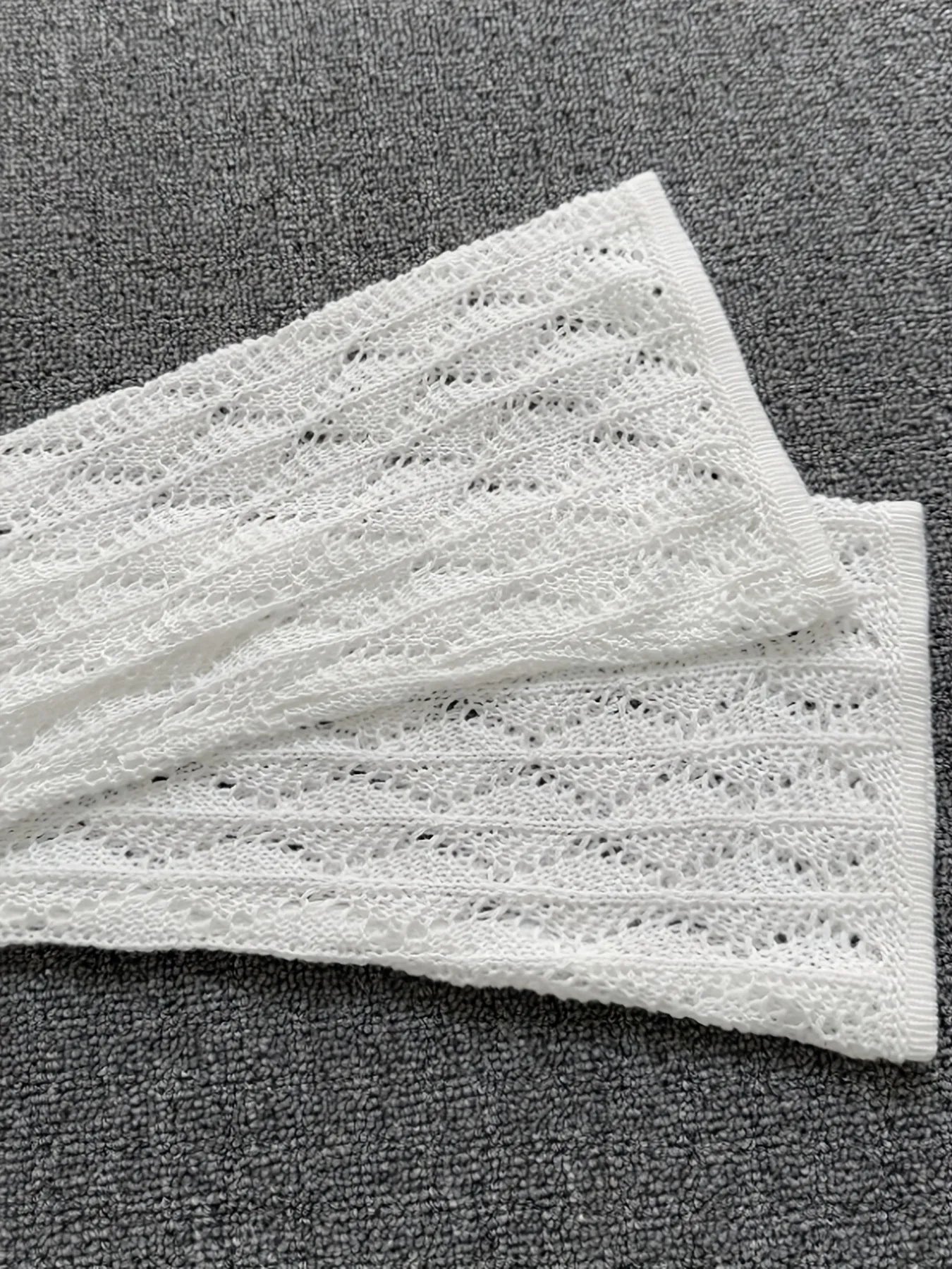 Fashorio Sweater Dresses Openwork Long Sleeve Knit Dress