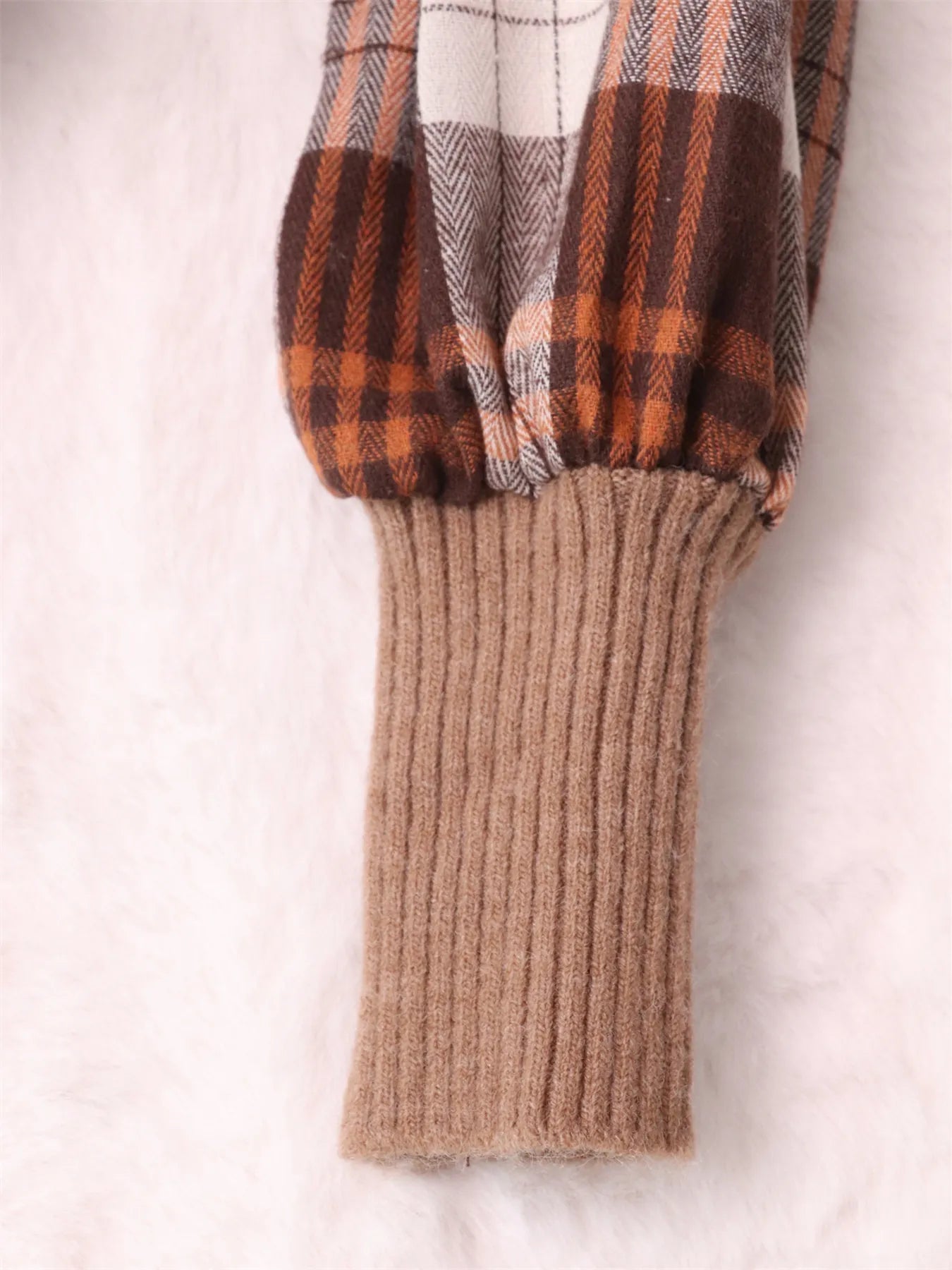 Fashorio Sweater Dresses Plaid Long Sleeve Sweater Dress