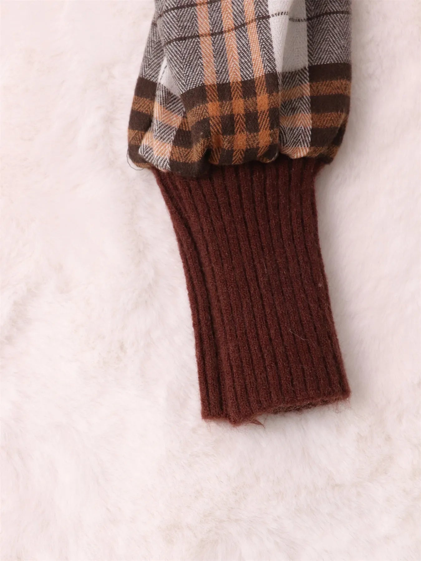 Fashorio Sweater Dresses Plaid Long Sleeve Sweater Dress