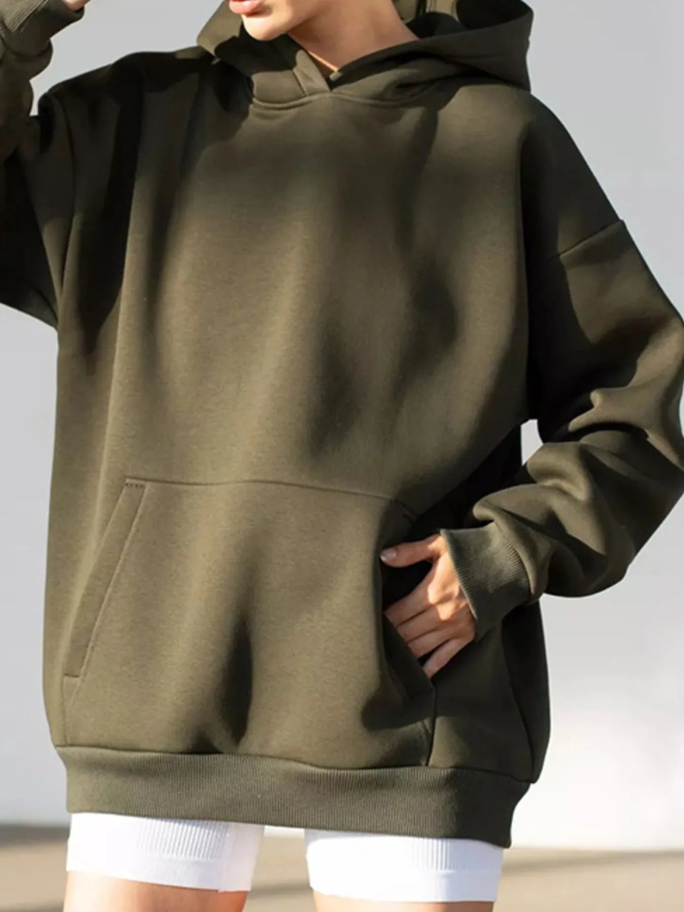 Fashorio Sweatshirts & Hoodies Kangaroo Pocket Long Sleeve Hoodie