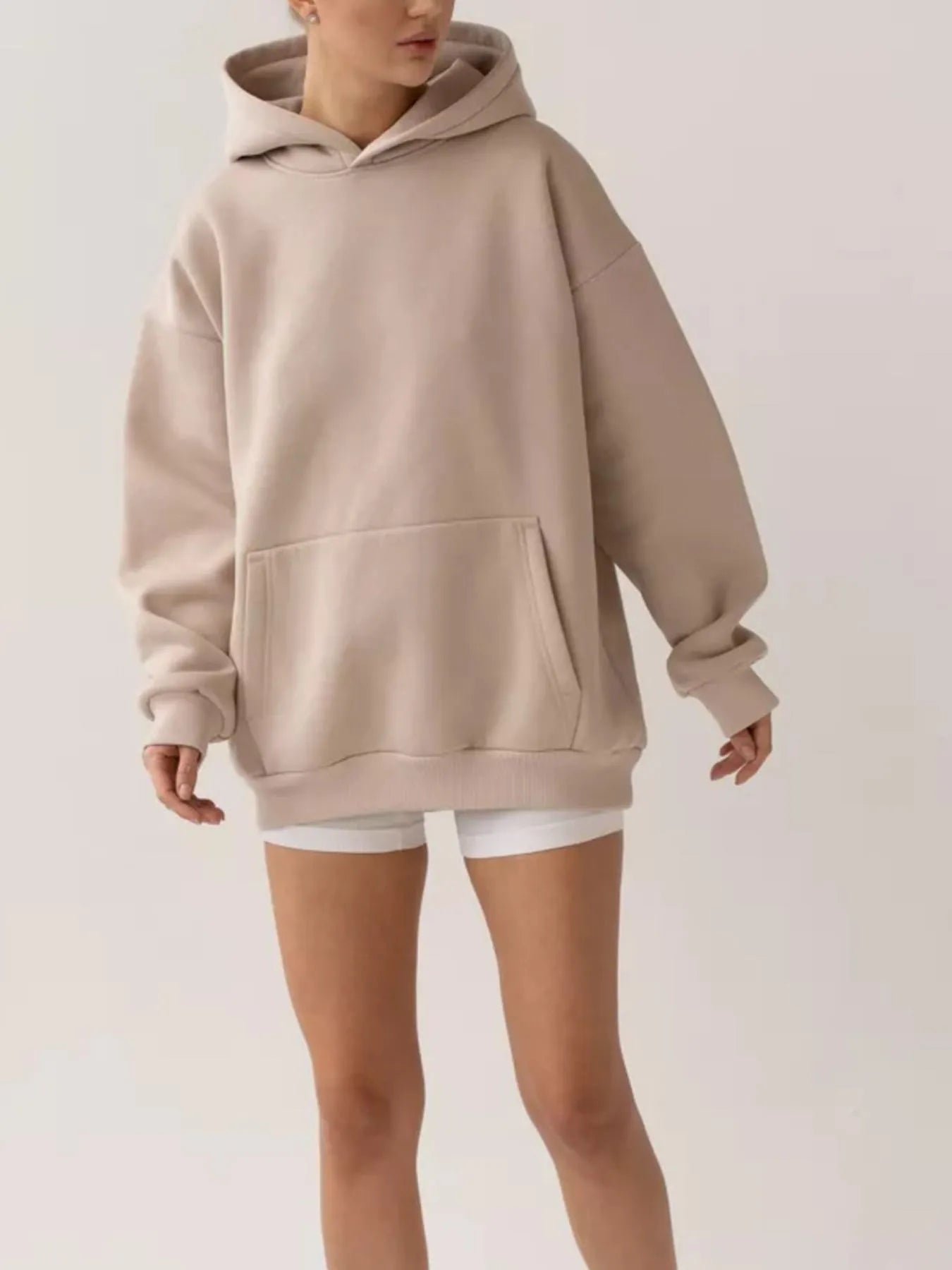 Fashorio Sweatshirts & Hoodies Kangaroo Pocket Long Sleeve Hoodie