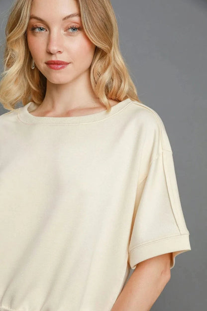 Umgee Full Size Lightweight Cropped Sweatshirt Plus Size - Fashorio