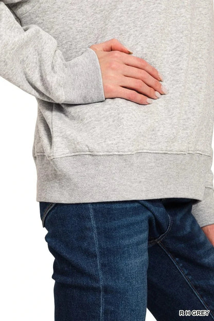 Zenana Fleece Half Zip Sweatshirt - Fashorio