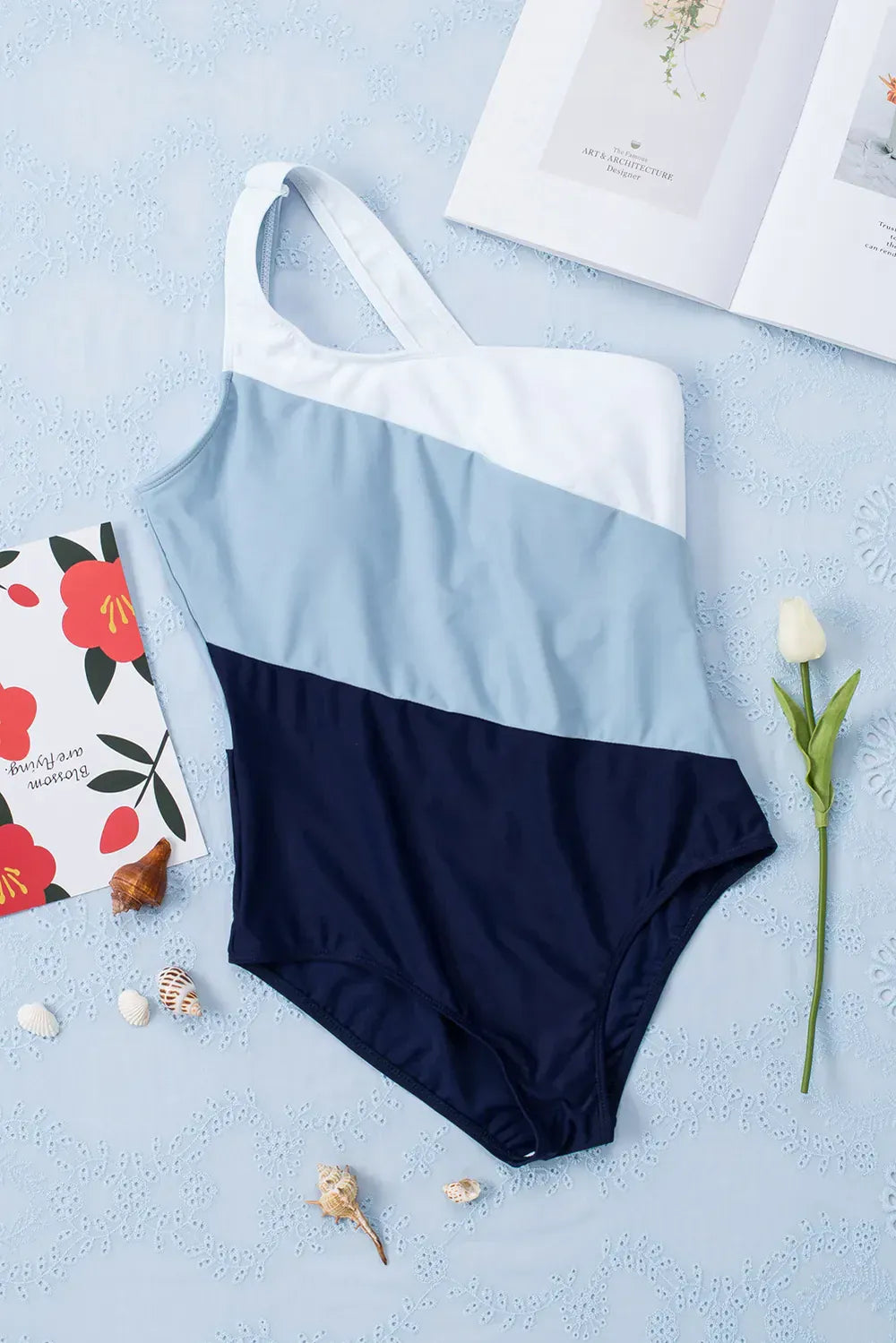 Fashorio Swimwear Full Size Cutout Color Block Sleeveless One-Piece Swimwear