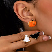 Fashorio Tangerine / One Size 3-Pair Halloween Stud Earrings