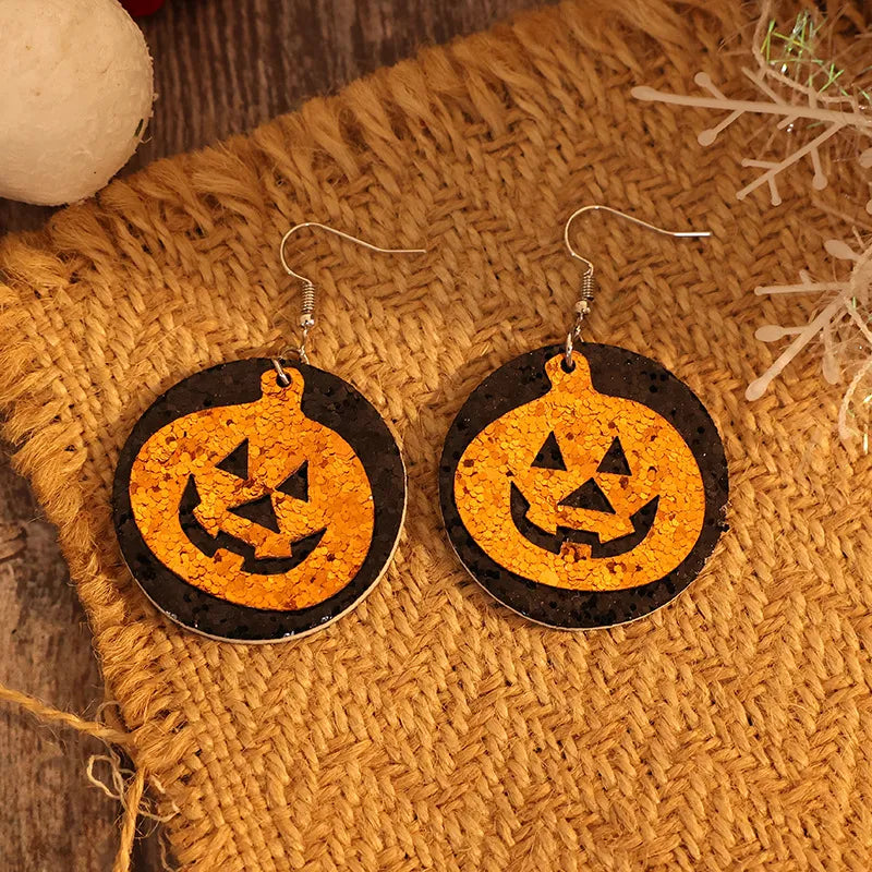 Fashorio Tangerine / One Size PU Leather Pumpkin Earrings
