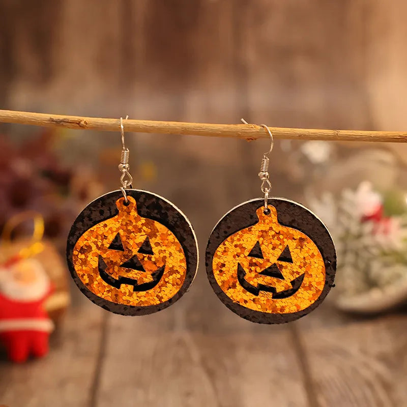 Fashorio Tangerine / One Size PU Leather Pumpkin Earrings