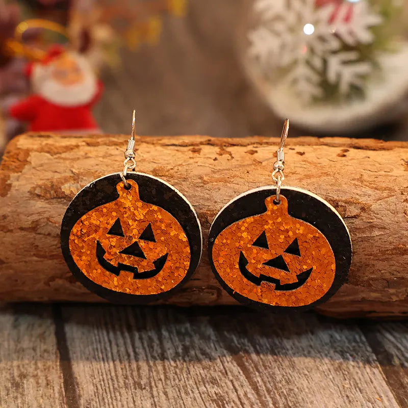 Fashorio Tangerine / One Size PU Leather Pumpkin Earrings