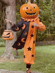Fashorio Tangerine / S Halloween Two-Tone Star & Moon Print Jumpsuit