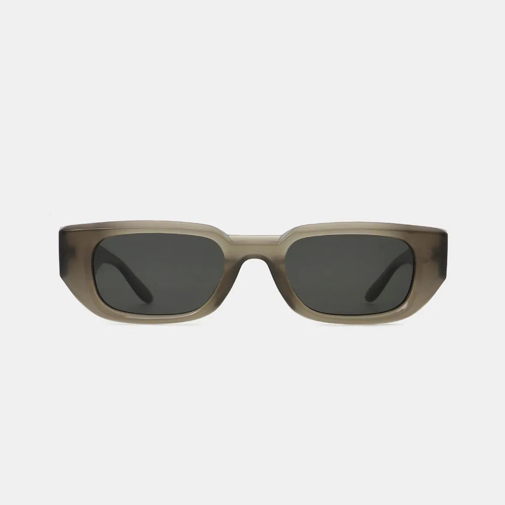 Fashorio Taupe / One Size Polycarbonate Frame Rectangle Sunglasses