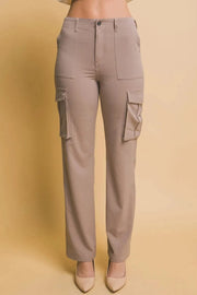 Fashorio Taupe / S Love Tree High Rise Cargo Pants with Pockets