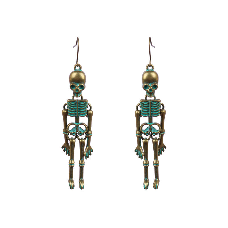 Fashorio Teal / One Size Skeleton Alloy Earrings