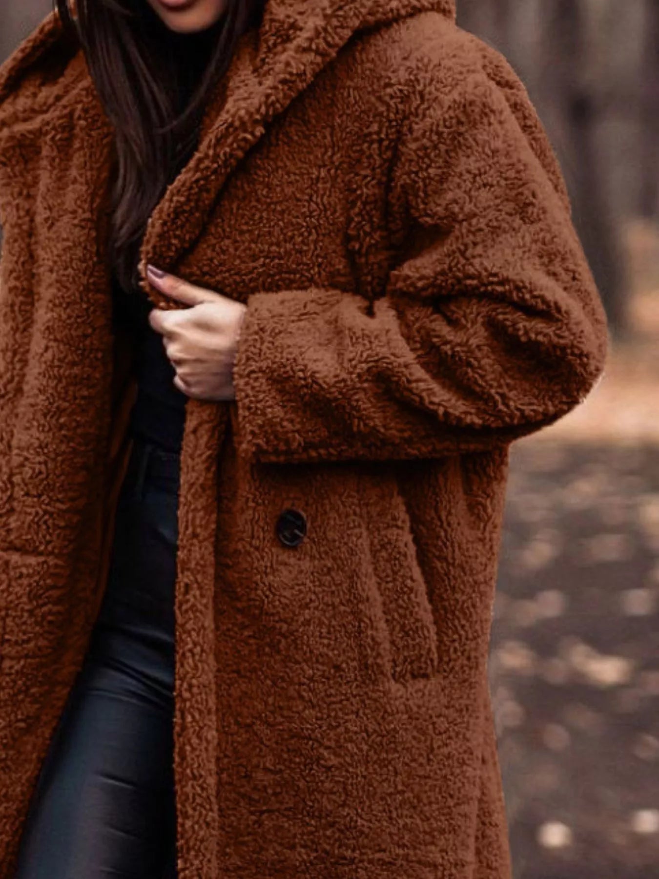 Fashorio Teddy Bear Hooded Longline Outerwear