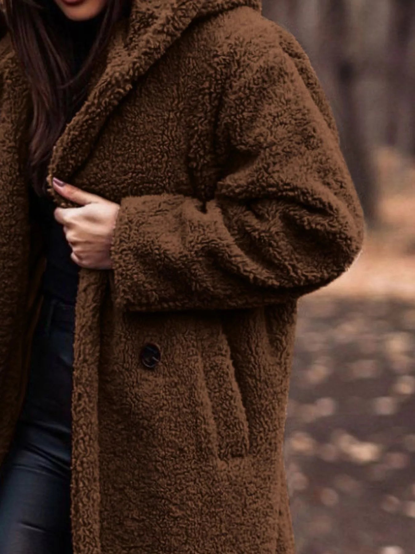 Fashorio Teddy Bear Hooded Longline Outerwear
