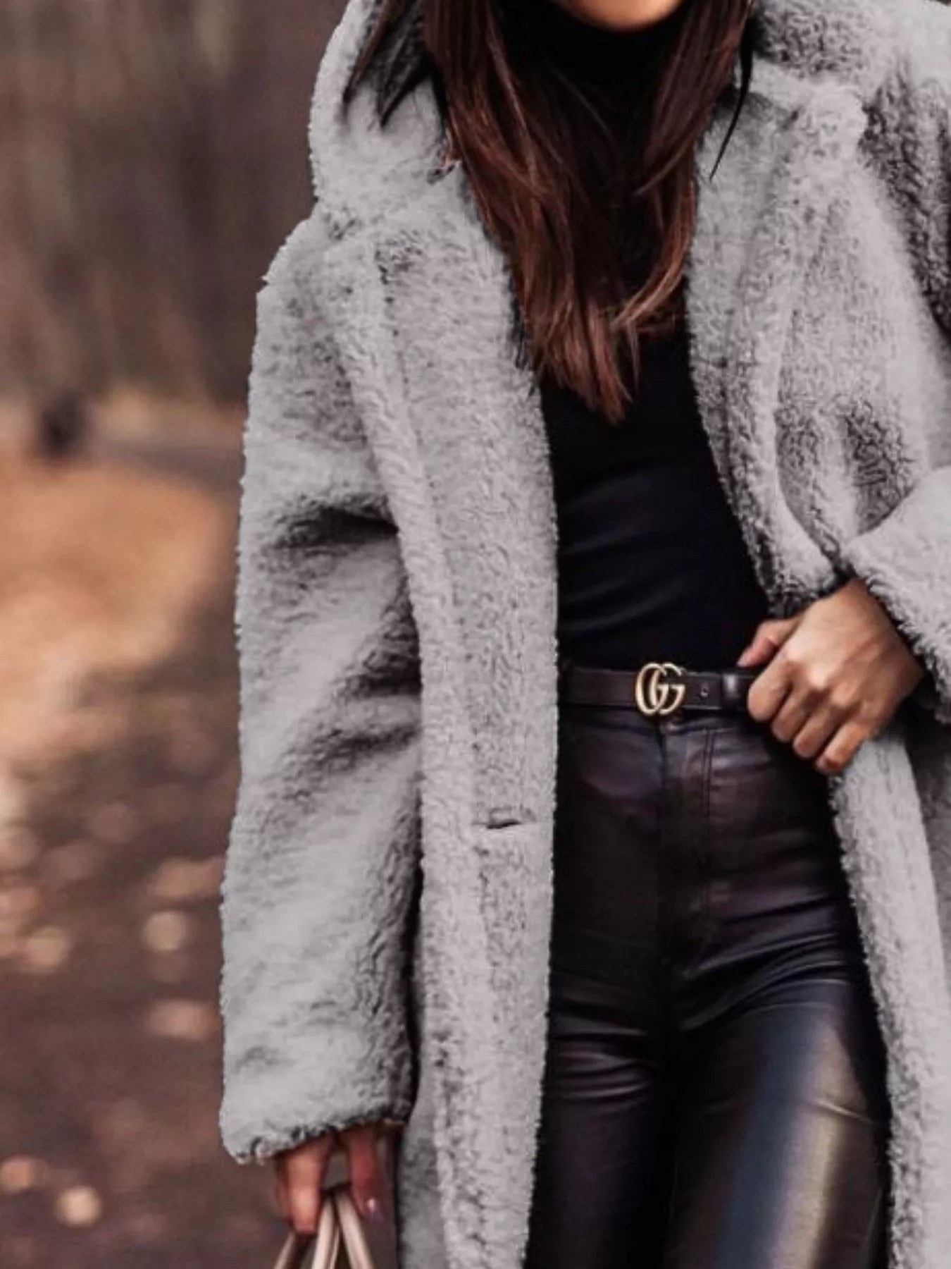 Fashorio Teddy Bear Hooded Longline Outerwear