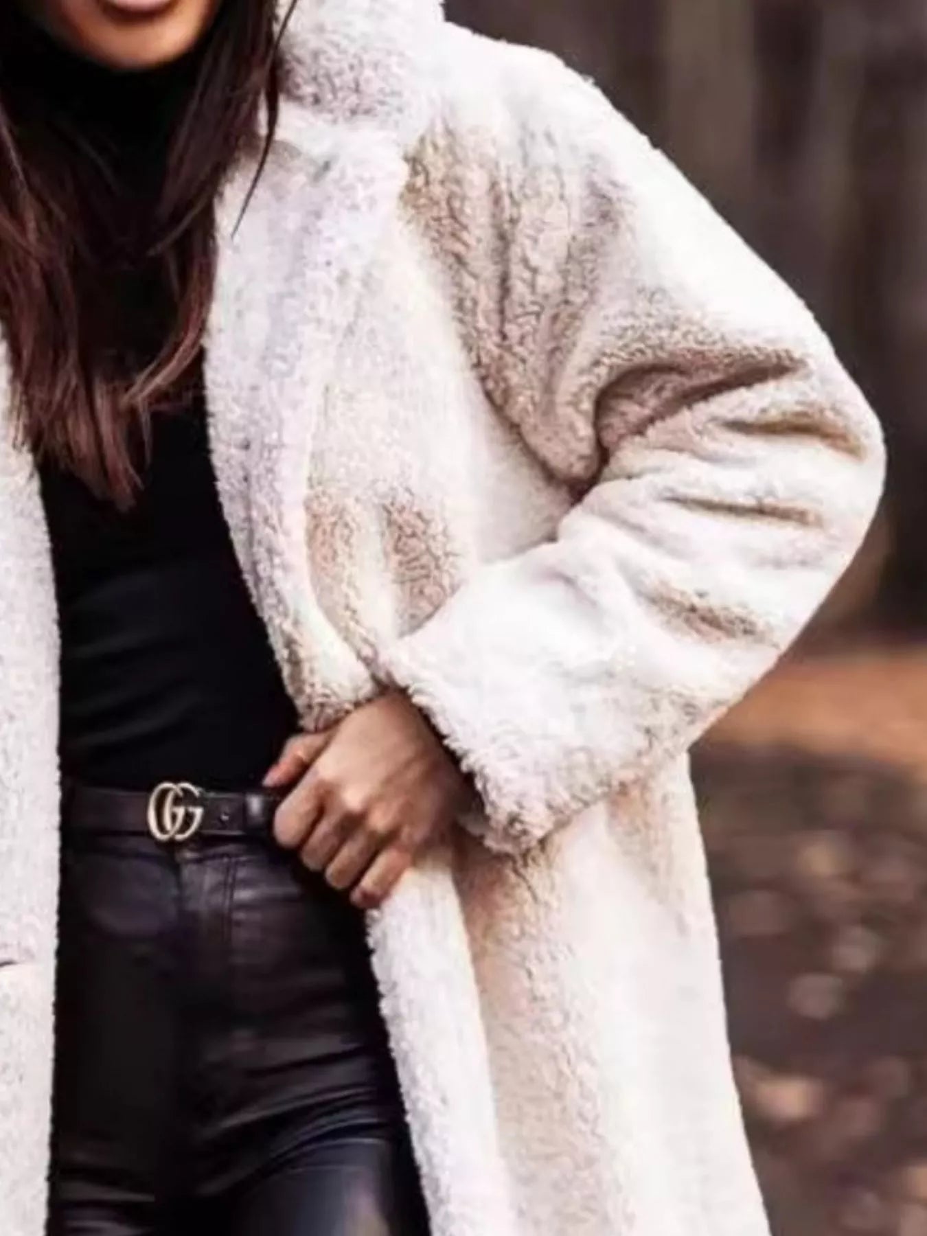 Fashorio Teddy Bear Hooded Longline Outerwear