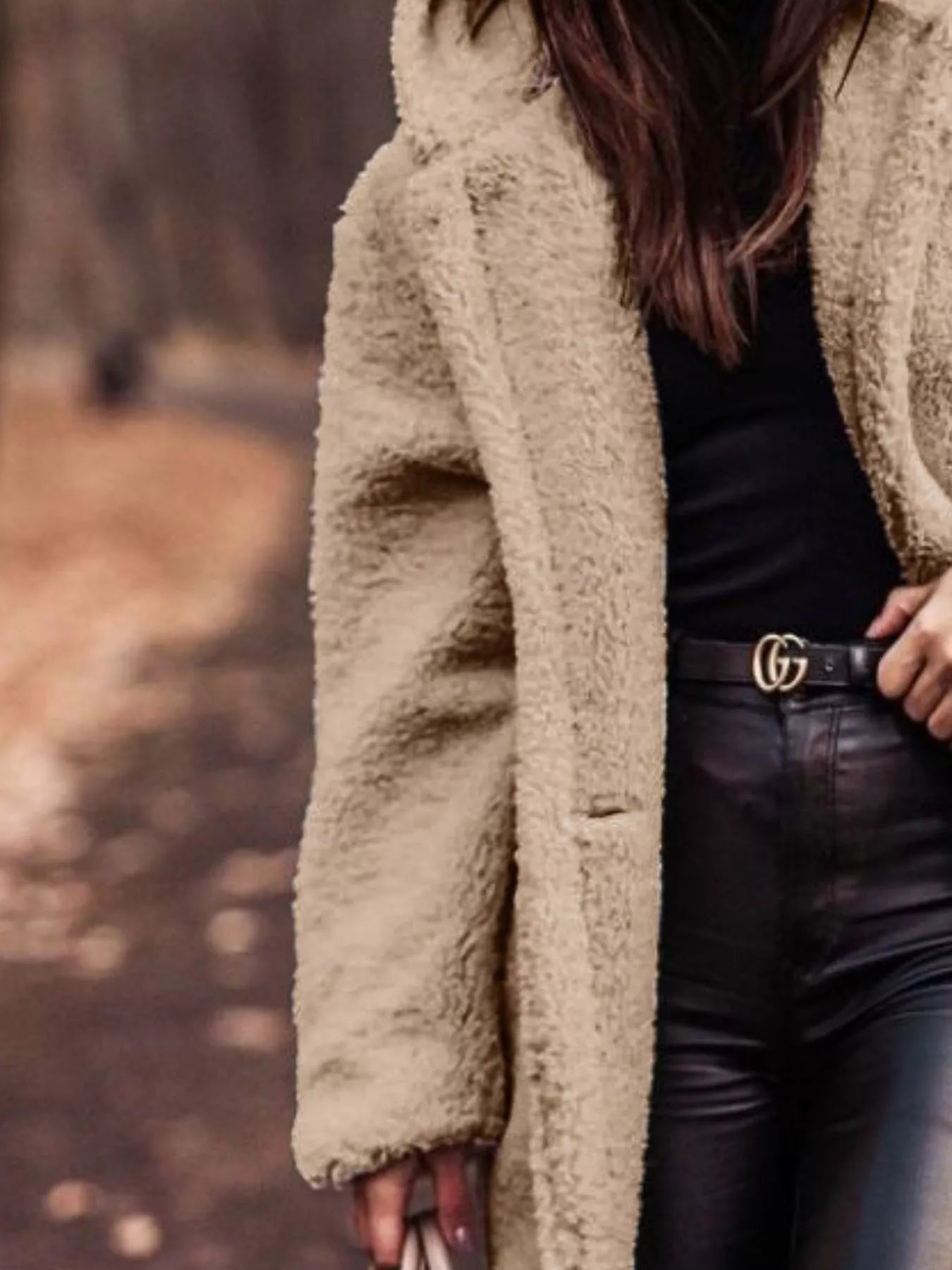 Fashorio Teddy Bear Hooded Longline Outerwear