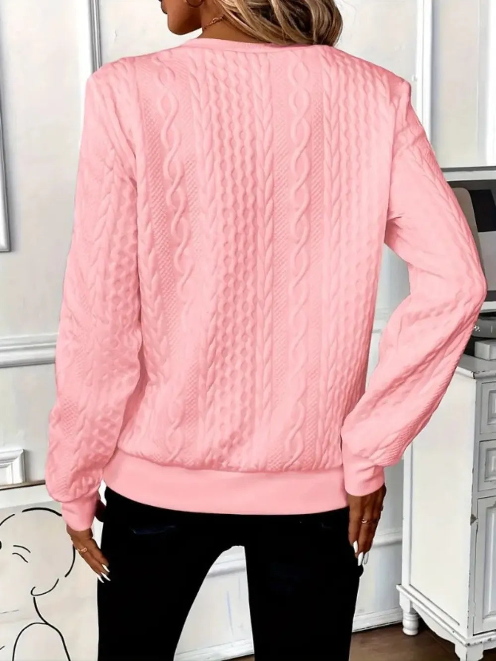 Fashorio Texture Half Zip Long Sleeve Sweatshirt
