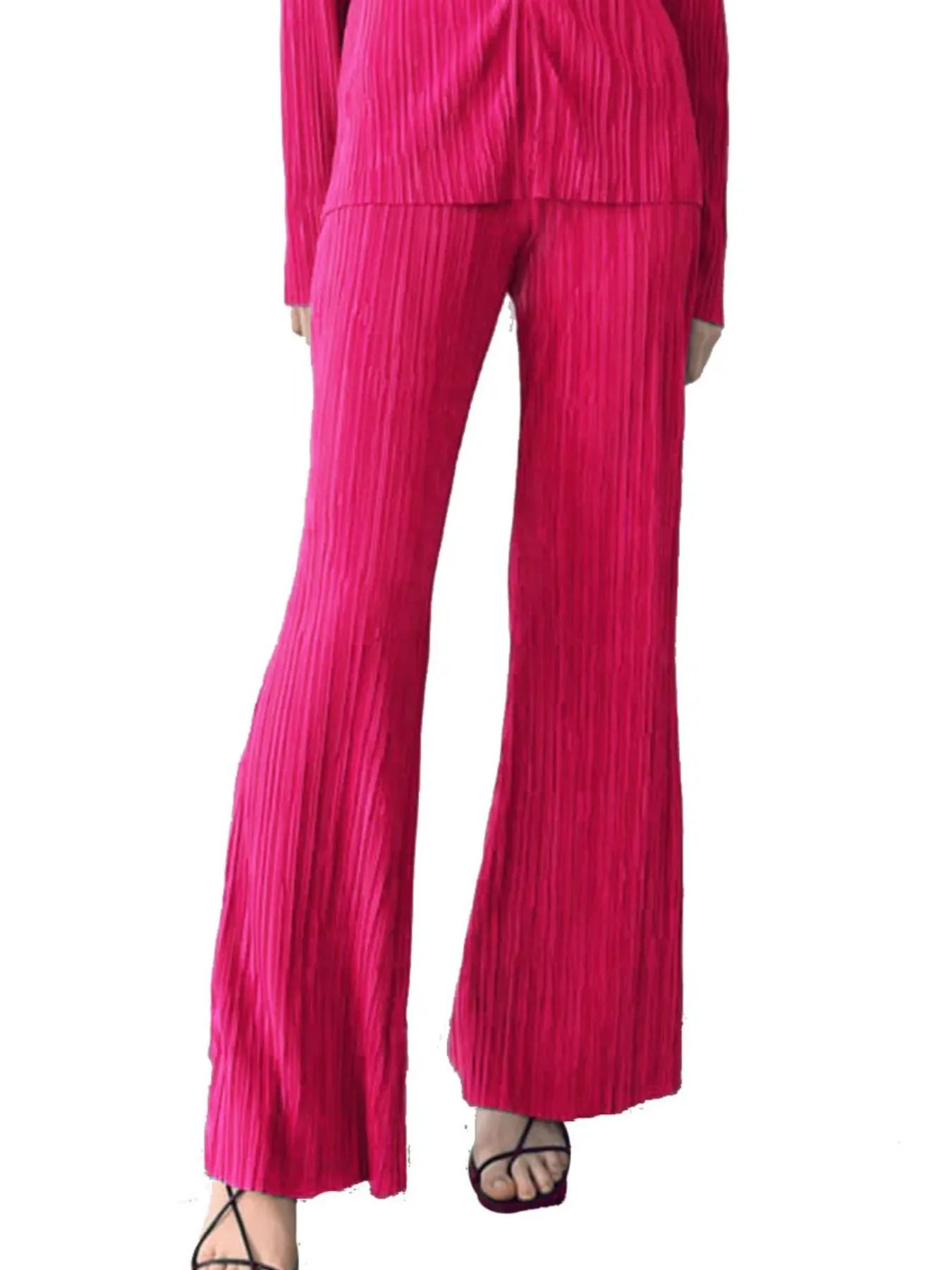 Fashorio Texture Long Sleeve Top and Pants Lounge Set