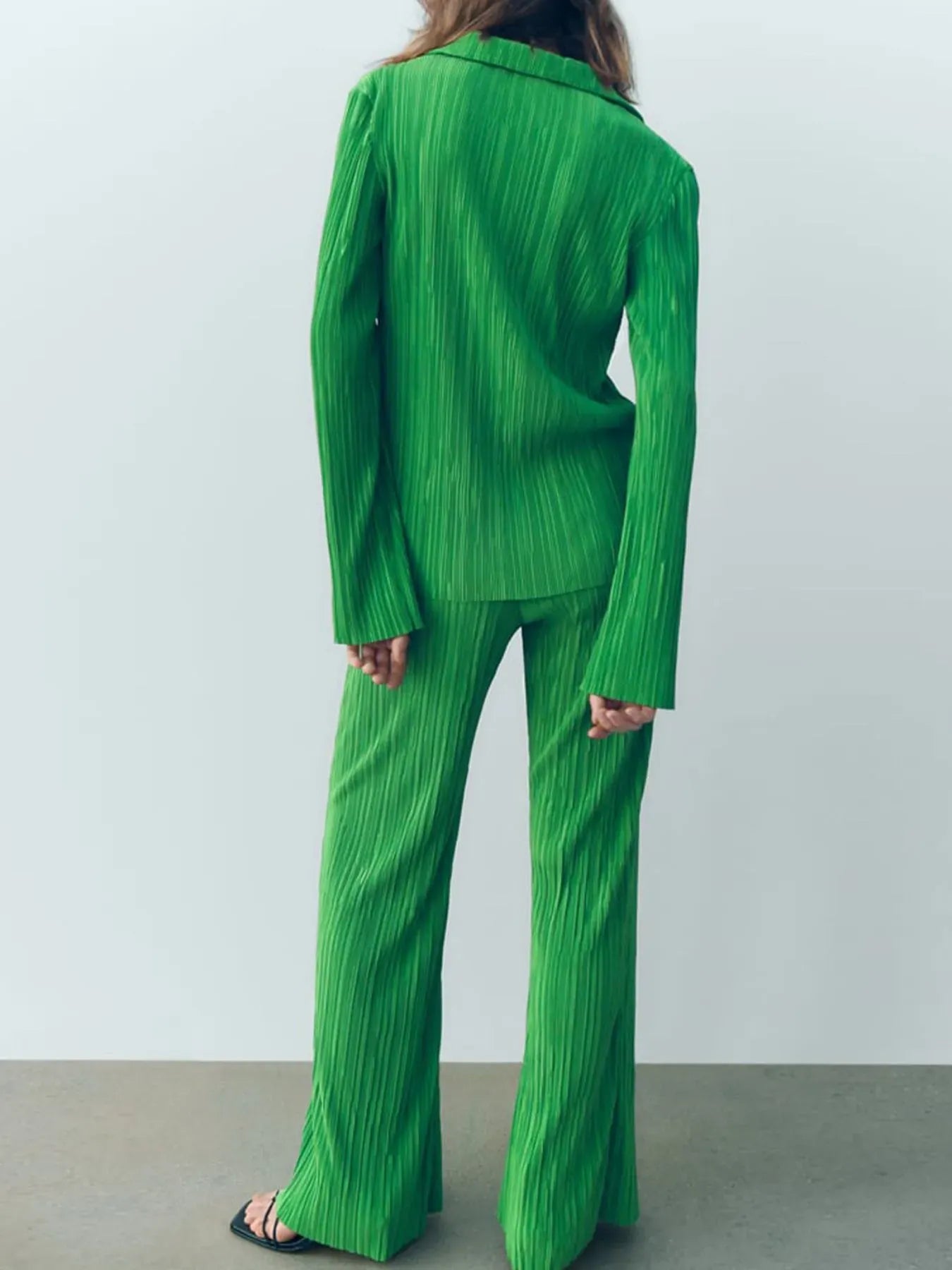 Fashorio Texture Long Sleeve Top and Pants Lounge Set